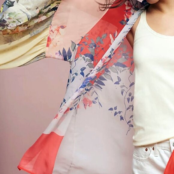 Anthropologie Floral Floreat Kimono | Excellent | Dry Cleaned - Picture 6 of 6